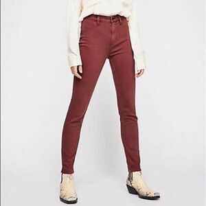 NWT Free People We The Free Red High Rise Skinny Jeans Size 26